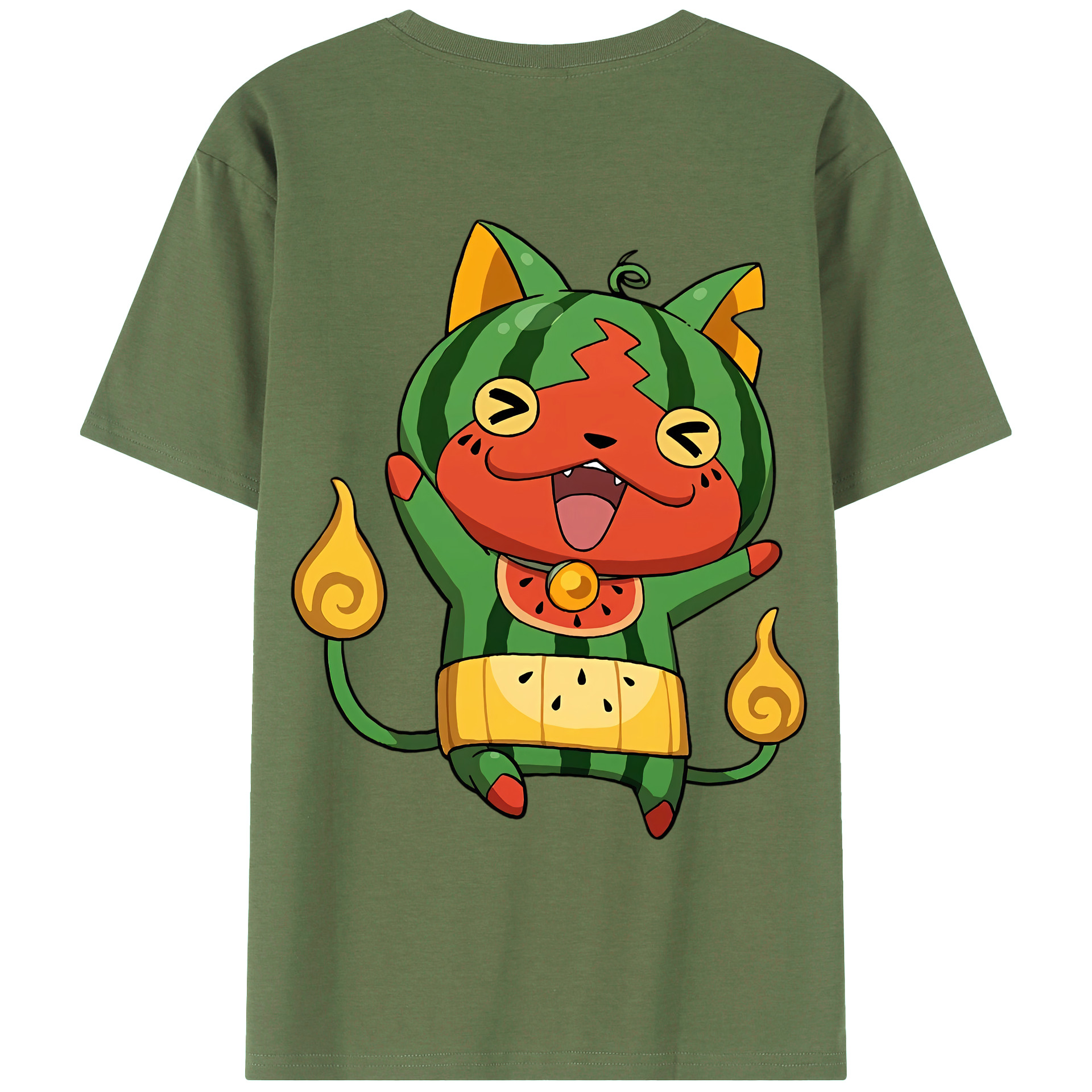 （画像用） 妖怪ウォッチ Yo-kai Watch 綿100％ メンズ半袖Tシャツ（バックプリント） 通気性